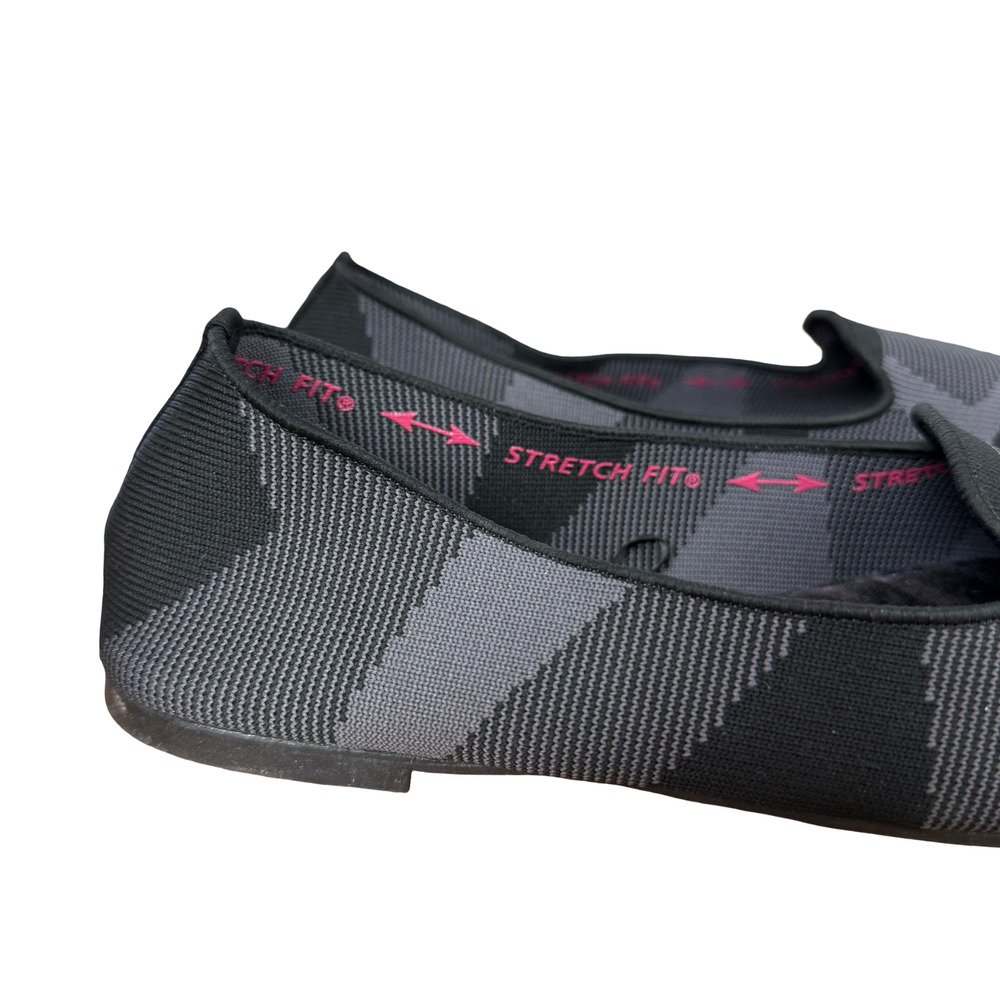 Skechers Cleo Sherlock Geo-Knit Fabric Slip On Flats Shoes Gray Black sz 7.5 - Picture 12 of 16